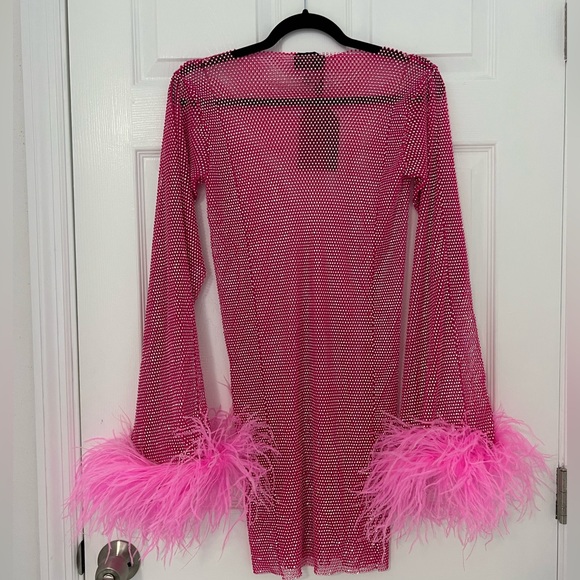 Santa Brands Feathers Mini Dress in Pink - Picture 4 of 15